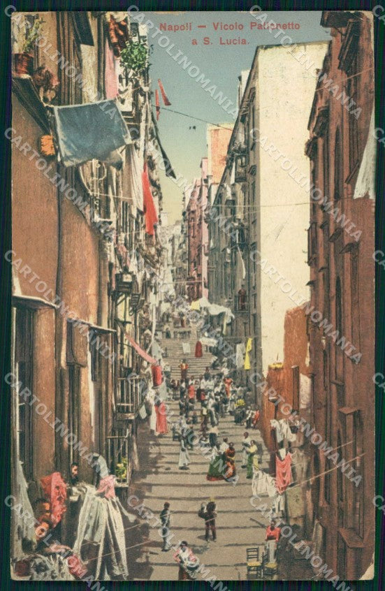 Napoli Città Pallonetto Santa Lucia PIEGA cartolina MX6061 – fronte