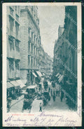 Napoli Città Via Chiaia Brogi Richter 13 PIEGHINA STRAPPINO cartolina MX6065 – fronte
