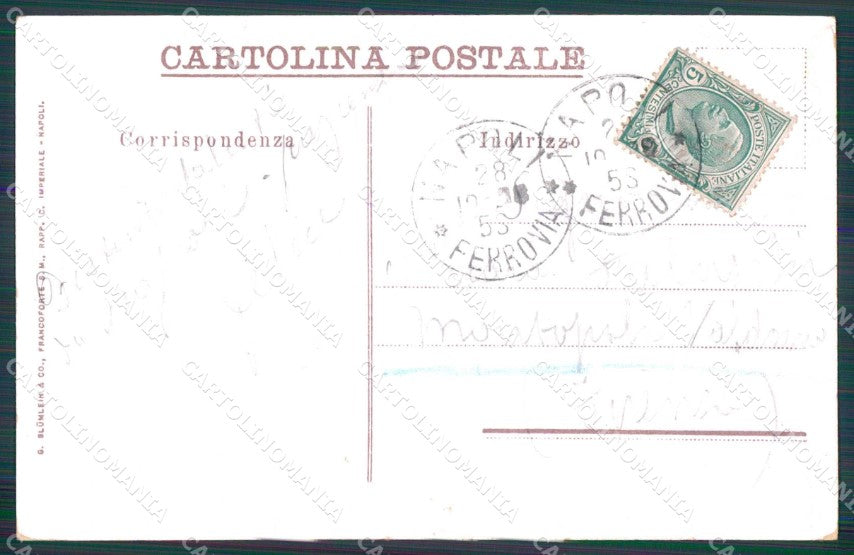 Napoli Città Saluti da Monumenti Eruzione Vesuvio cartolina MX6069 – retro