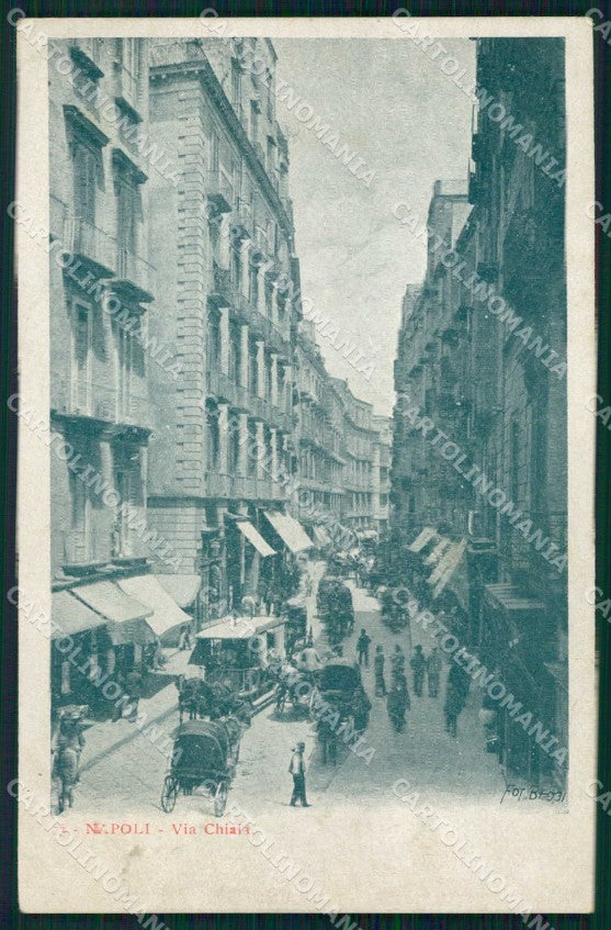 Napoli Città Via Chiaia Tramway Brogi Richter 13 cartolina MX6101 – fronte