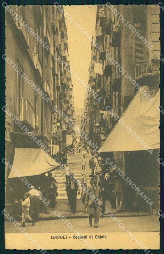 Napoli Città Gradoni Chiaia PIEGHINA cartolina MX6109 – fronte