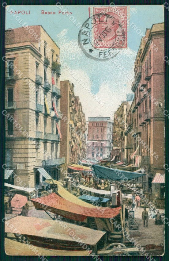 Napoli Città Basso Porto Mercato cartolina MX6127 – fronte