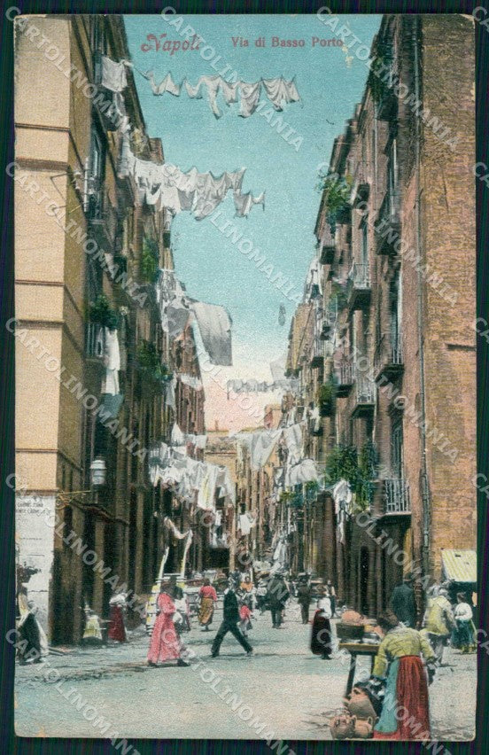 Napoli Città Via Basso Porto Ragozino 4526 PIEGHINA cartolina MX6132 – fronte