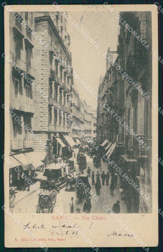 Napoli Città Via Chiaia Tramway Ragozino 1583 cartolina MX6151 – fronte