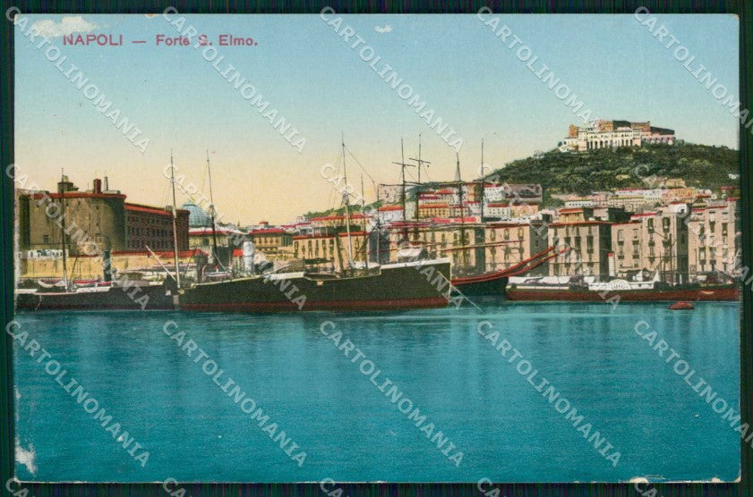 Napoli Città Forte Sant Elmo Barche ABRASA Foto cartolina MX6237 – fronte