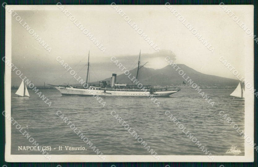 Napoli Città Vesuvio Barche Foto cartolina MX6246 – fronte