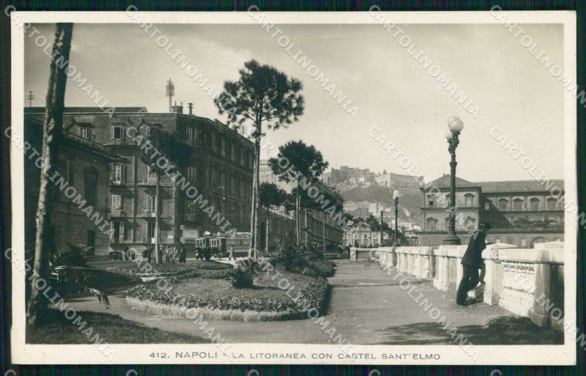 Napoli Città Litoranea Tram Castel Sant Elmo Foto cartolina MX6252 – fronte