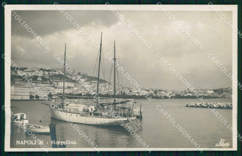 Napoli Città Mergellina Barche Foto cartolina MX6260 – fronte
