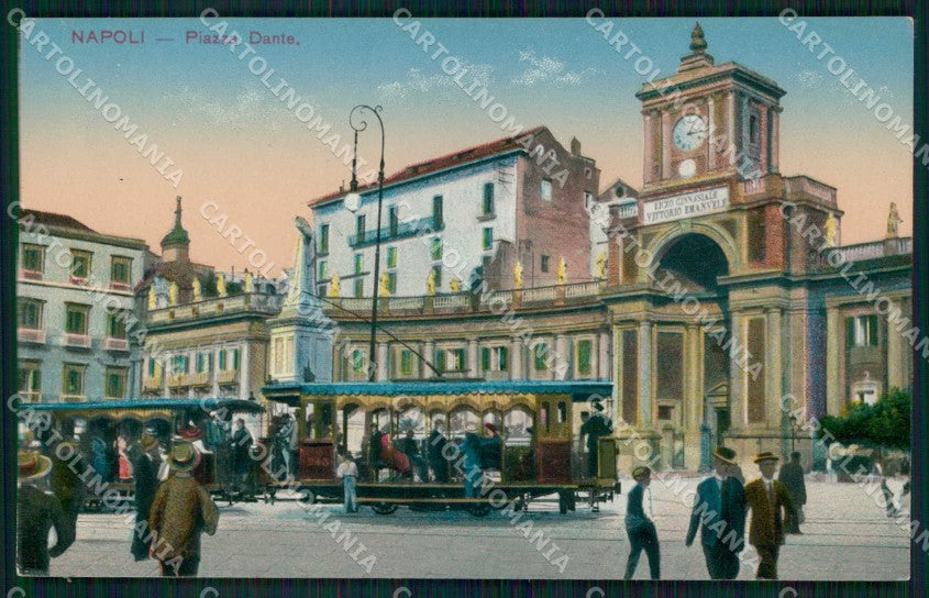Napoli Città Piazza Dante Tram cartolina MX6269 – fronte