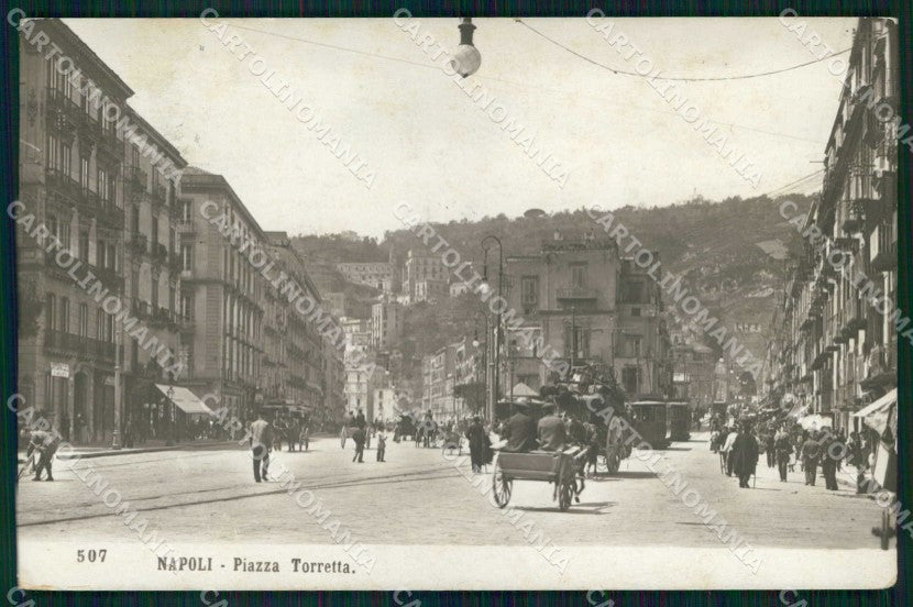 Napoli Città Piazza Torretta Tram Foto cartolina MX6286 – fronte