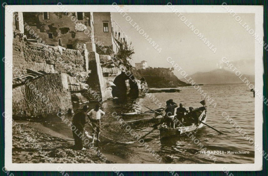 Napoli Città Marechiaro Barche con Pescatori Foto cartolina MX6321 – fronte