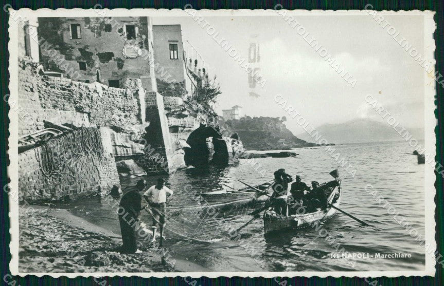 Napoli Città Marechiaro Barche con Pescatori Foto cartolina MX6322 – fronte