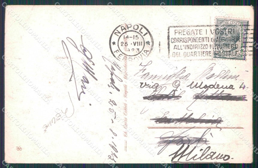 Napoli Città Via Partenope Vesuvio PIEGHE Foto cartolina MX6331 – retro
