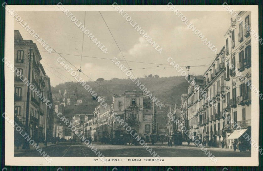 Napoli Città Piazza Torretta Tram Foto cartolina MX6335 – fronte