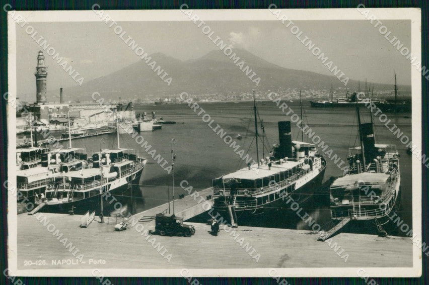 Napoli Città Porto con Barche Vesuvio Brunner 20 126 Foto cartolina MX6348 – fronte