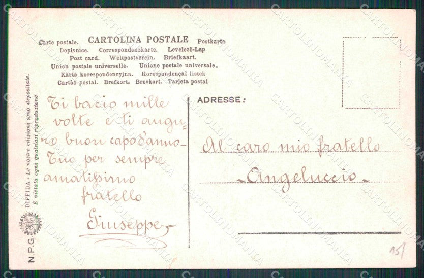 Napoli Città Saluti da Vesuvio PIEGA NPG Foto cartolina MX6365 – retro