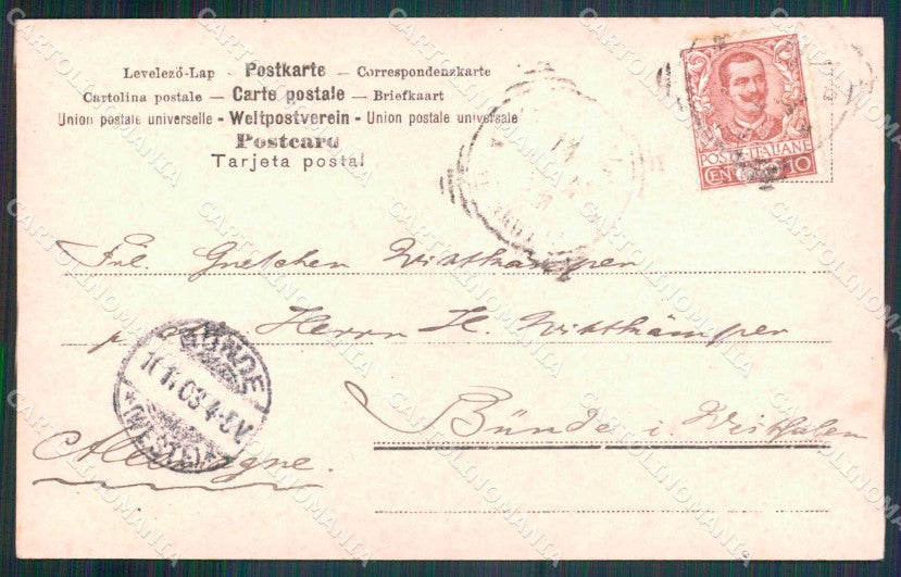 Napoli Città Santa Lucia Barca Pescatori Vesuvio Foto cartolina MX6372 – retro