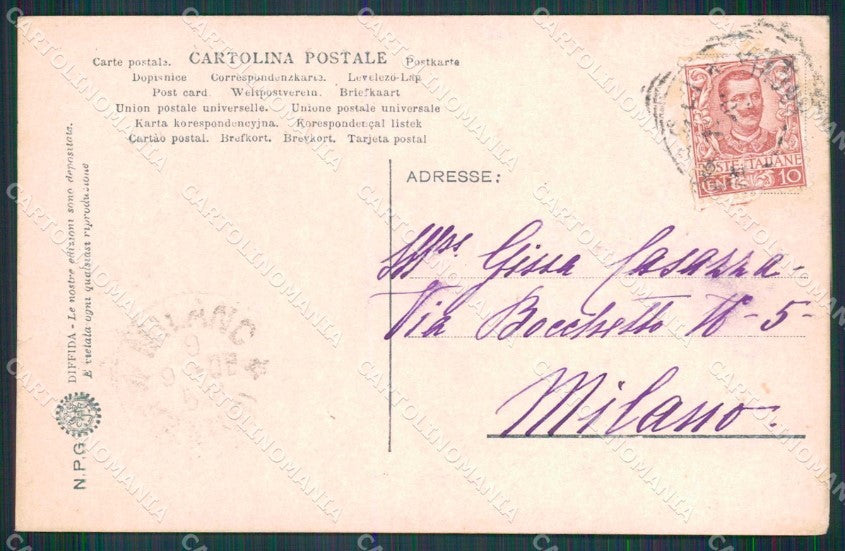 Napoli Città Santa Lucia Pescatori Vesuvio NPG Foto cartolina MX6378 – retro