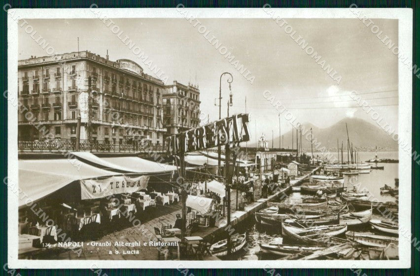 Napoli Città Santa Lucia Grandi Alberghi Ristoranti Foto cartolina MX6384 – fronte