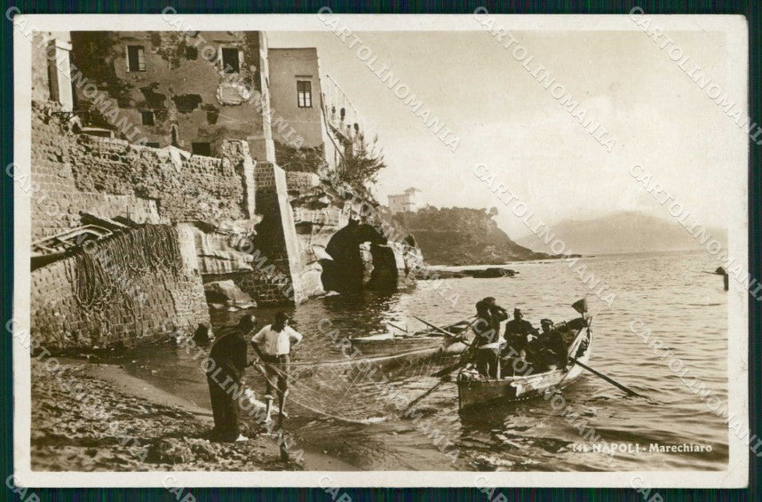 Napoli Città Marechiaro Mestieri Pescatori Barche Foto cartolina MX6388 – fronte