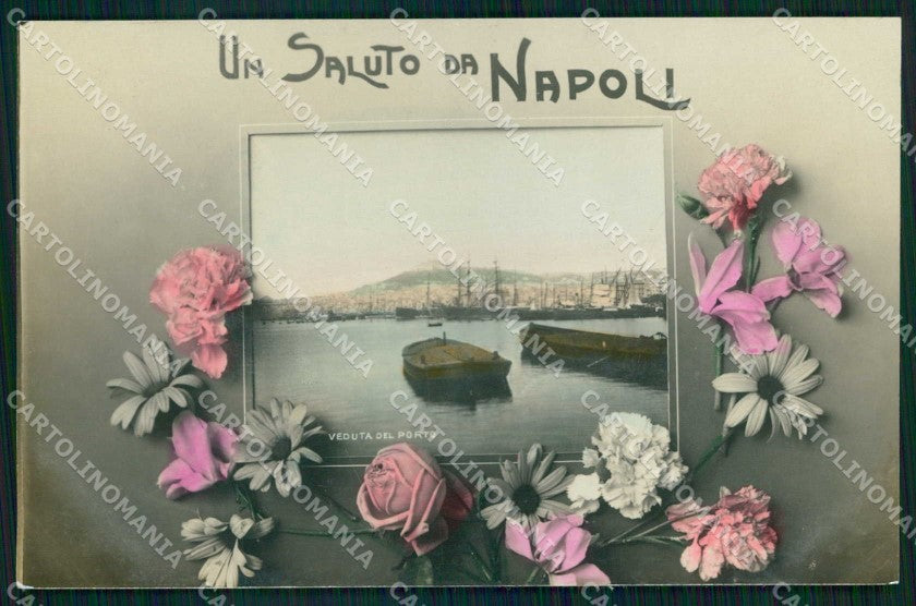 Napoli Città Saluto da Veduta Porto Barche ABRASA Foto cartolina MX6396 – fronte