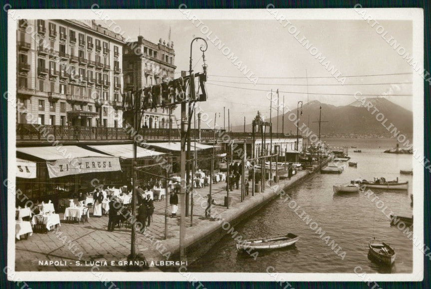 Napoli Città Santa Lucia Grandi Alberghi Vesuvio Foto cartolina MX6441 – fronte