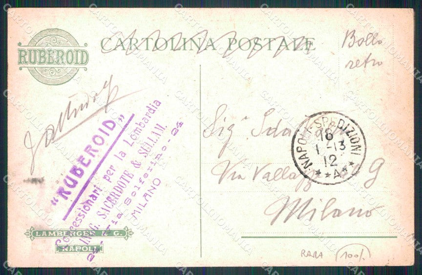 Napoli Città Stazione Centrale Capannoni con Ruberoid cartolina MX6475 – retro