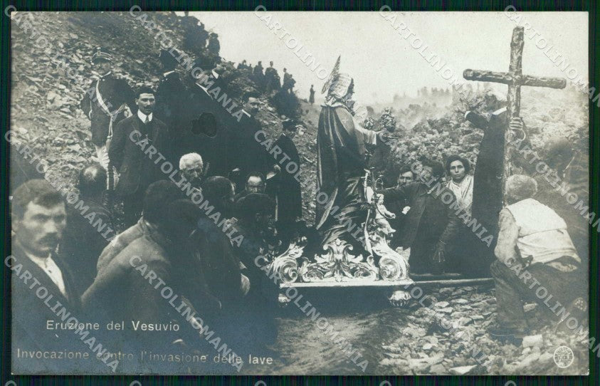 Napoli Città Eruzione Vesuvio Processione Alterocca Foto cartolina MX6498 – fronte