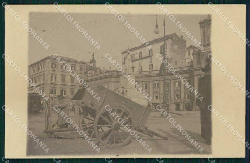 Napoli Città Piazza Dante Carretto Foto cartolina MX6563 – fronte