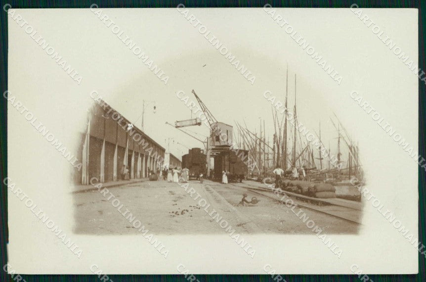 Napoli Città Porto Mercantile Foto Barche cartolina MX6611 – fronte