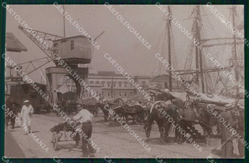 Napoli Porto Scarico Treno Barche Immacolatella Nuova Foto cartolina MX6780 – fronte