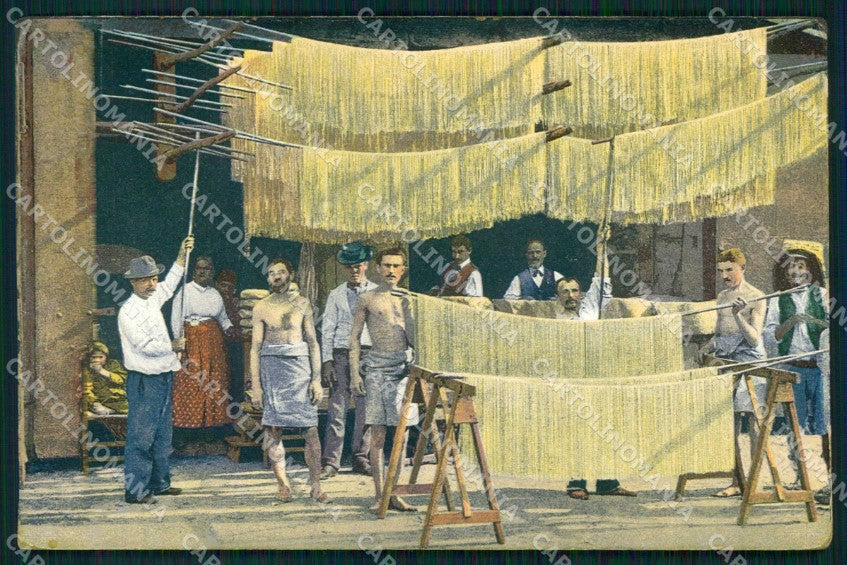 Napoli Città Costumi Fabbrica Maccheroni cartolina MX6796 – fronte
