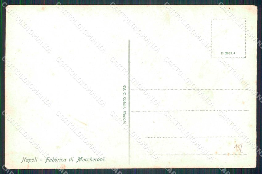 Napoli Città Costumi Fabbrica Maccheroni cartolina MX6796 – retro