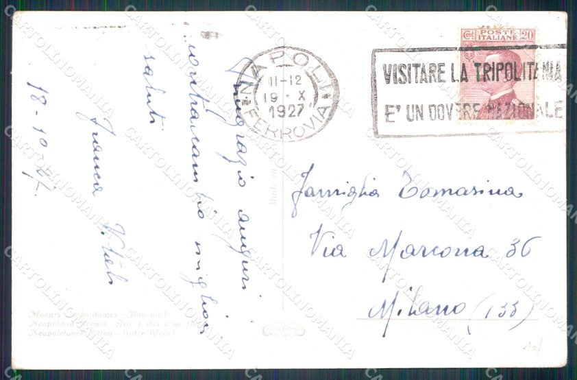 Napoli Città Costumi Vino Buono cartolina MX6800 – retro
