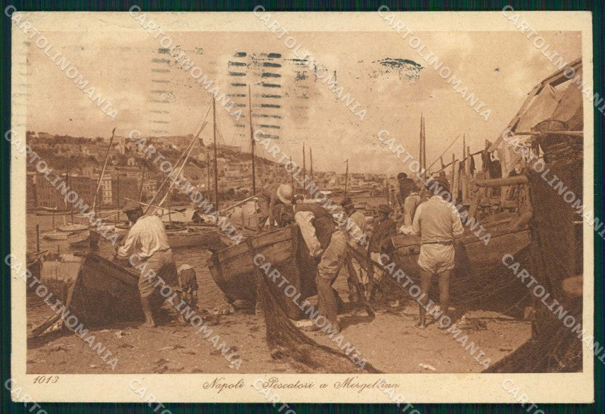 Napoli Città Mestieri Pescatori Mergellina Lehnert Landrock cartolina MX6802 – fronte
