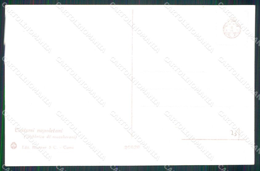 Napoli Città Costumi Fabbrica Maccheroni Brunner 20926 cartolina MX6805 – retro