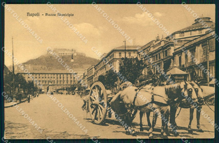 Napoli Città Piazza Municipio cartolina MX6810 – fronte