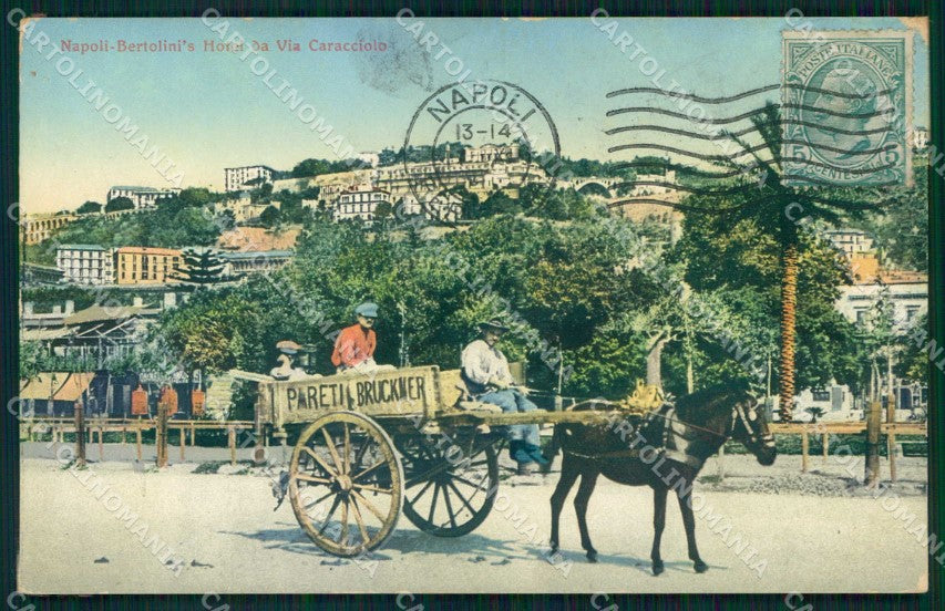 Napoli Città Bertolinis Hotel da Via Caracciolo COLLA cartolina MX6812 – fronte