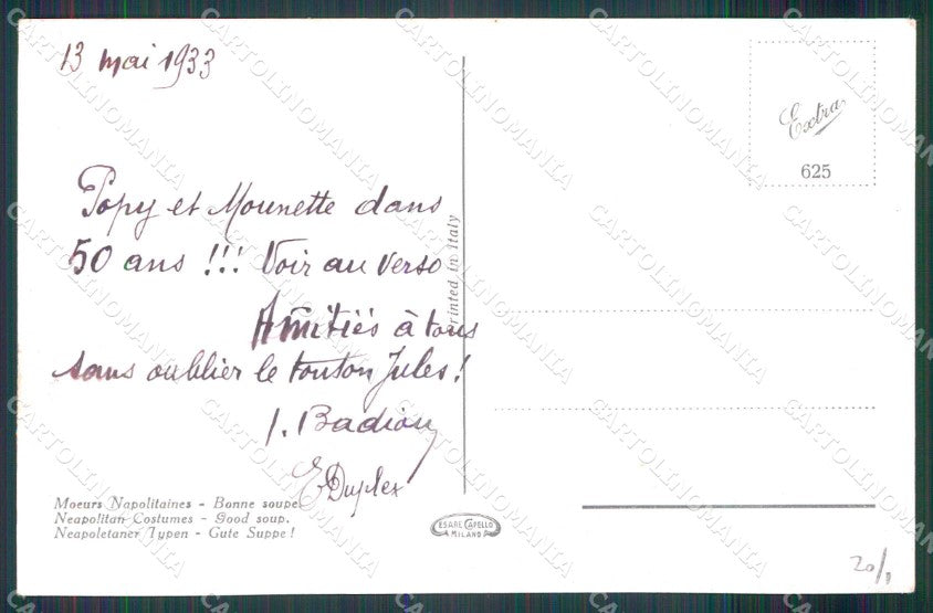 Napoli Città Costumi Buona Zuppa cartolina MX6814 – retro