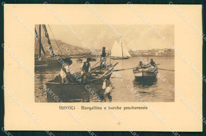 Napoli Città Mergellina Barche Peschereccie Mestieri cartolina MX6822 – fronte