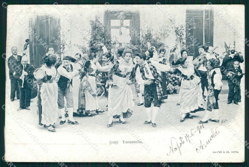 Napoli Città Costumi Tarantella Richter 125 cartolina MX6825 – fronte