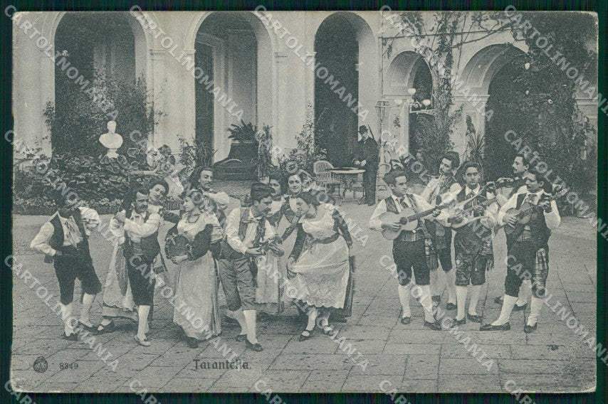 Napoli Città Costumi Tarantella Brunner 8349 cartolina MX6846 – fronte