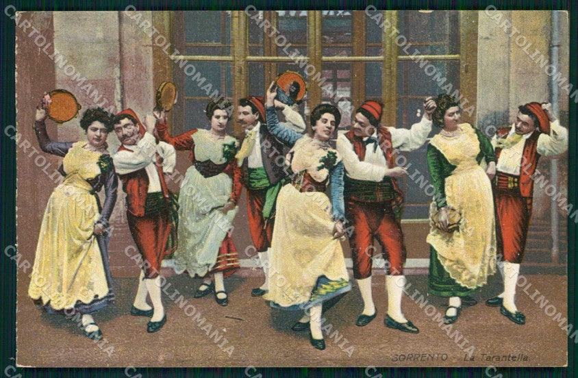 Napoli Città Costumi Tarantella Sorrento cartolina MX6848 – fronte