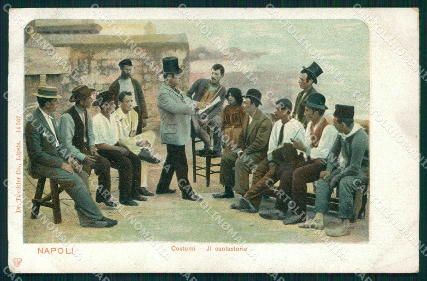 Napoli Città Costumi Cantastorie Trenkler 14567 cartolina MX6851 – fronte