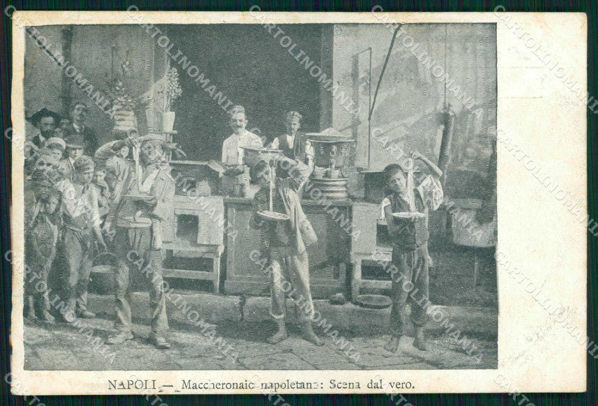 Napoli Città Costumi Maccheronaio Scena dal Vero cartolina MX6863 – fronte