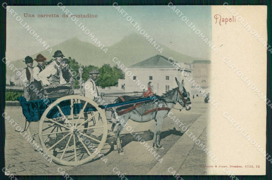 Napoli Città Costumi Carretta Contadino Rommler 8729 cartolina MX6875 – fronte