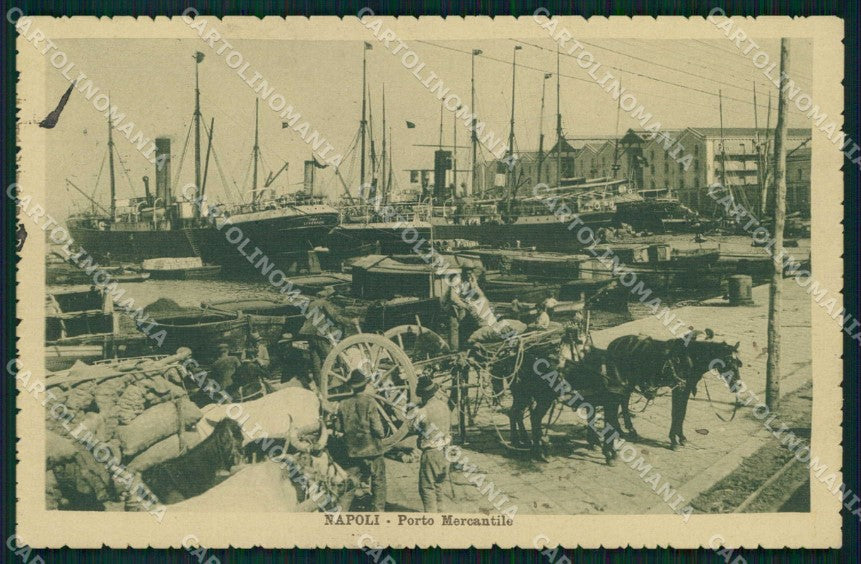 Napoli Città Porto Mercantile Scaricatori cartolina MX6877 – fronte