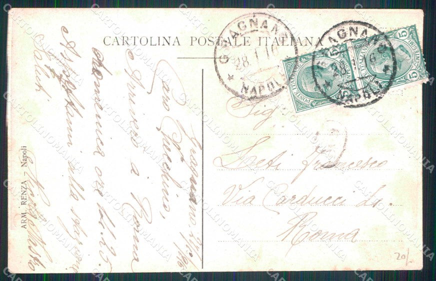 Napoli Città Costumi Mangia Maccheroni cartolina MX6881 – retro