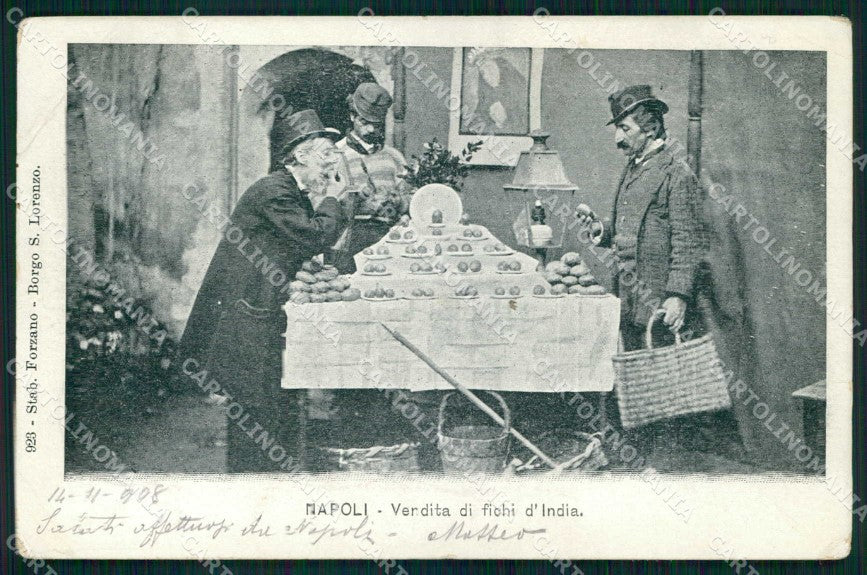 Napoli Città Costumi Vendita Fichi India cartolina MX6902 – fronte