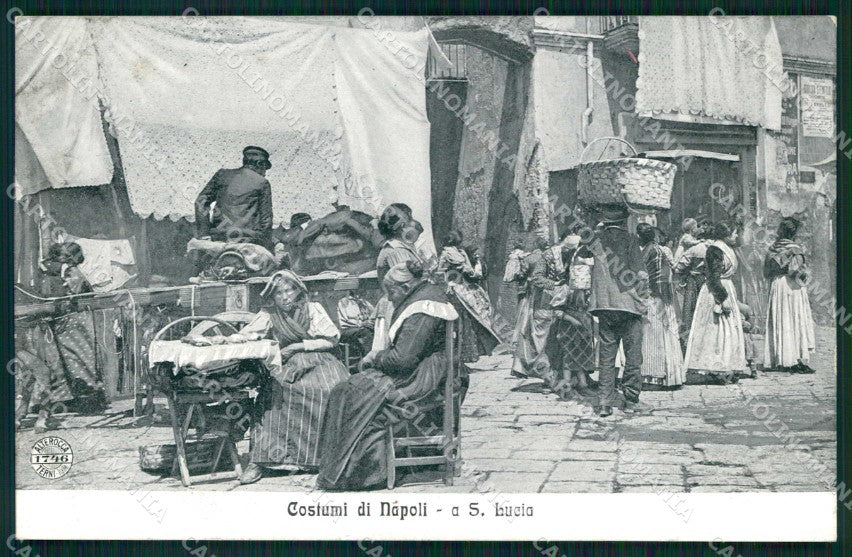 Napoli Città Costumi Santa Lucia cartolina MX6921 – fronte